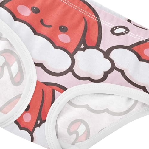Girls' Cotton Briefs Breathable Toddler Underwear for Kid Santa Hats4