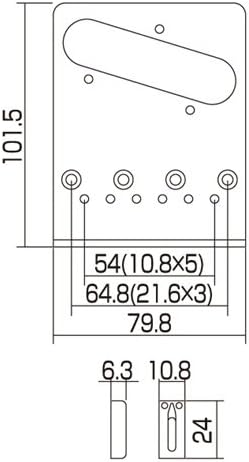 Allparts TB 0030) Matte Chrome Tele Bridge (6 Tabs) - Image 3