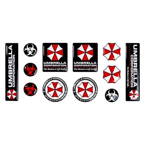 Umbrella Corporation - Adhesivo 3D de silicona para cúpula, resistente al agua, duradero, elegante y perfecto para los amantes de la ciencia ficción