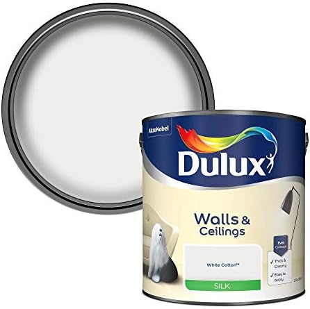 Dulux Silk Emulsion Paint For Walls And Ceilings - White Cotton 2.5 ...