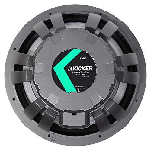 KICKER 45KM124 12\" 350w Marine Boat Subwoofer w/LED Grill SVC 4-ohm Sub KM12
