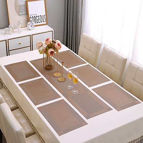 Image of HOKIPO PVC Placemats with Table Runner for Dining Table 6 Seater (AR4232)