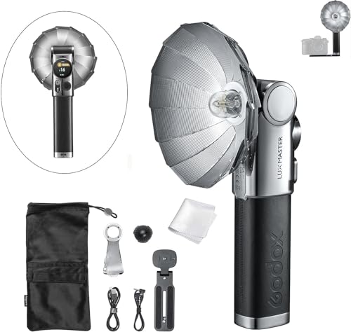 Godox Lux Master TTL Retro Camera Flash, Touchscreen Control, 6000K±300k CCT, GN25 460 Full Power,...