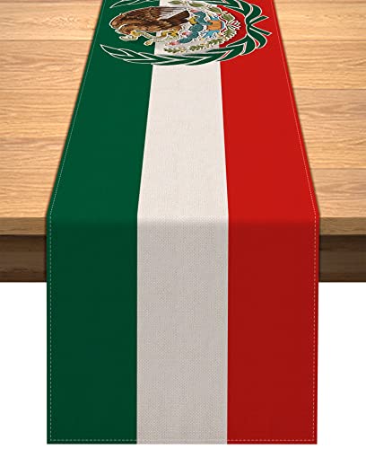 Vohado Mexico Independence Day Table Runner Viva Mexico Decoration Indoor Outdoor Party Home Kitchen Dining Room Decor (13