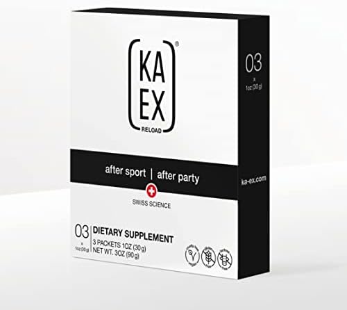 KA EX 3X 1oz(30g) Holistic Recharging Dietary Supplement, Science-Based Recovery and Hydration, Swiss Drinking Powder with Amino Acids, Electrolytes, and Multi-Vitamins, 3 Servings