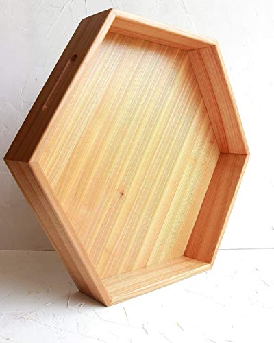 14 Inch Wood Geometric Tray, Hexagon Tray With Handles, Modern Trays, Wooden Serving Tray, Breakfast Tray, Wood Platter, Centerpiece Decorative Tray #TOP4