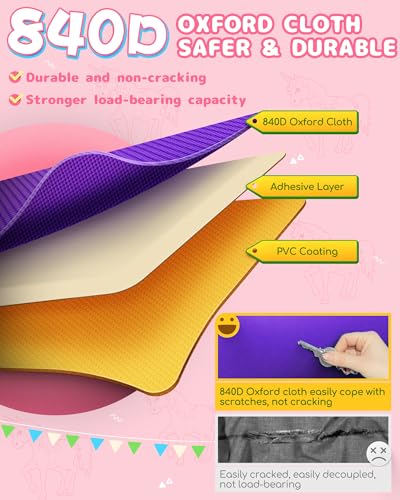 Unicorn Bounce House with Slide, Inflatable Pink Bouncy House with Air Blower,Fun Bouncy Castle for Girls Aged 3-10,Ideal for Birthday Parties and Backyard Fun,Wet & Dry Use with Water Pool& Ball Pit - Image 7