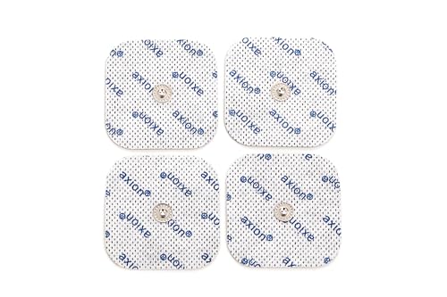 4 Electrodos de 5x5cm de axion | para TENS y EMS | Compatibles con su aparato COMPEX | Electrodos autoadhesivos, parches, pads, de varios usos | Electroestimulación