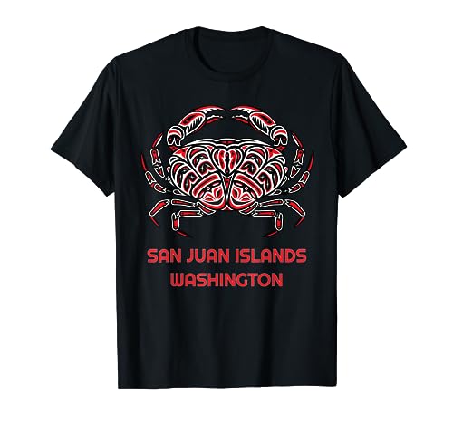 Islas San Juan Washington Dungeness Cangrejo Nativo Americano Camiseta