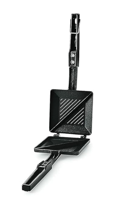 SHOPSIDEX sandwich gas toaster surya king Non-Stick Cut Sandwich Gas Toaster, 1 Piece, Black Sandwich Toaster Grill and Toast Sandwich Maker gas stove with Non-Stick Cookware, 1 Piece, Black