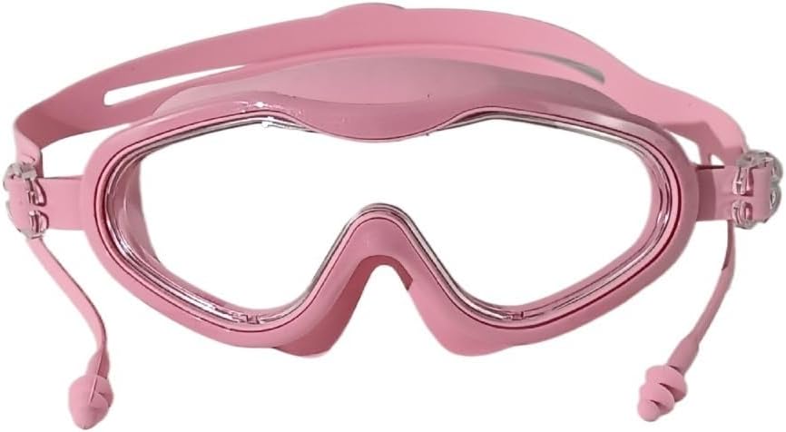 Waterproof Anti-fog Swimming Goggles Flat Light Large Frame With Earplugs Eye Protection