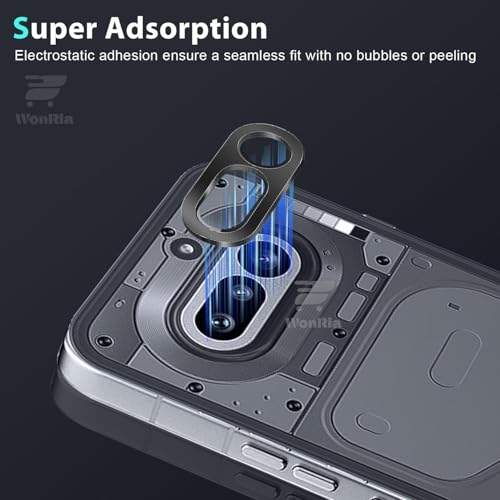 Image of WonRia Pack 1 - Camera Lens Protector Ring for Nothing 4A 5G Camera Aluminum Alloy Rings, Ultra-HD Metal Frame- Black