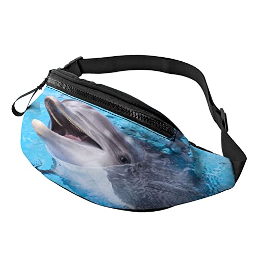 Bauchtasche mit verstellbarem Riemen Gürteltasche Delfin für Sport Running Camping Fahrrad Reisen Joggen Laufen 35 x 14 cm
