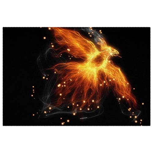 Set de table oiseau ardent résistant à la chaleur et antidérapant, lot de 6