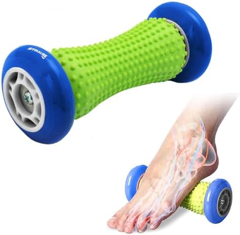 Strauss Foot/Hand Massage Roller with Wheels | Ideal for Physiotherapy, Deep Tissue Massage, Trigger Point Therapy, Muscle Knots | Acupressure Knobs & Pain Relief