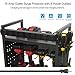 zsttion Power Tool Organizer Cart with Charging Station, 4-Tier Rolling Tool Cart for Garage Storage,Heavy-Duty Floor-Standing Storage Rack with 8-Outlet Power Strip,Supports 500 lbs