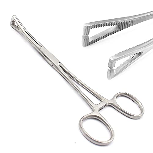 DDP STAINLESS STEEL PENNINGTON SLOTTED (OPEN END) CLAMP/FORCEPS WITH RATCHET BODY PIERCING TOOL
