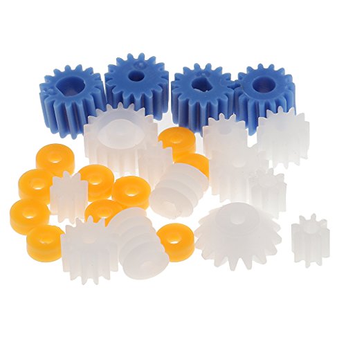 DYNWAVE Conjunto de 26 Tipos de Engrenagens de Plástico para Brinquedos de Acessórios de Fabricação