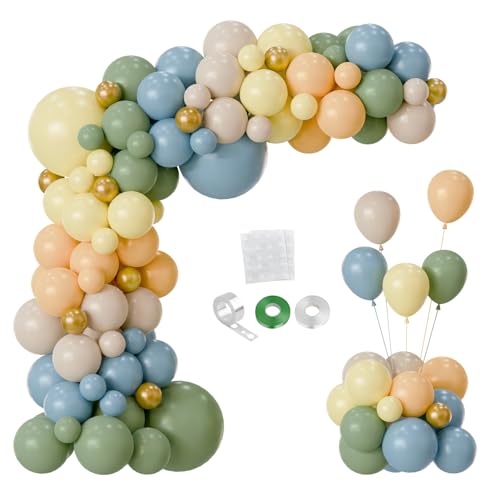 Sage Green Dusty Blue Yellow Olive Green Wild One Balloon Arch Kit