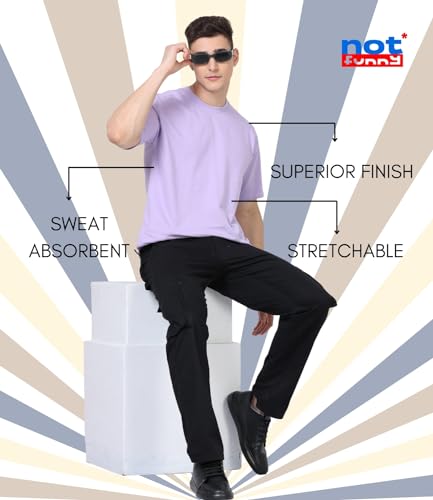 Image of Not Funny 280 GSM Pure Organic Cotton Oversized t Shirts for Men | Drop Shoulder Tshirt for Men & Boys (Available in Black, Blue, Beige,Orange & White)