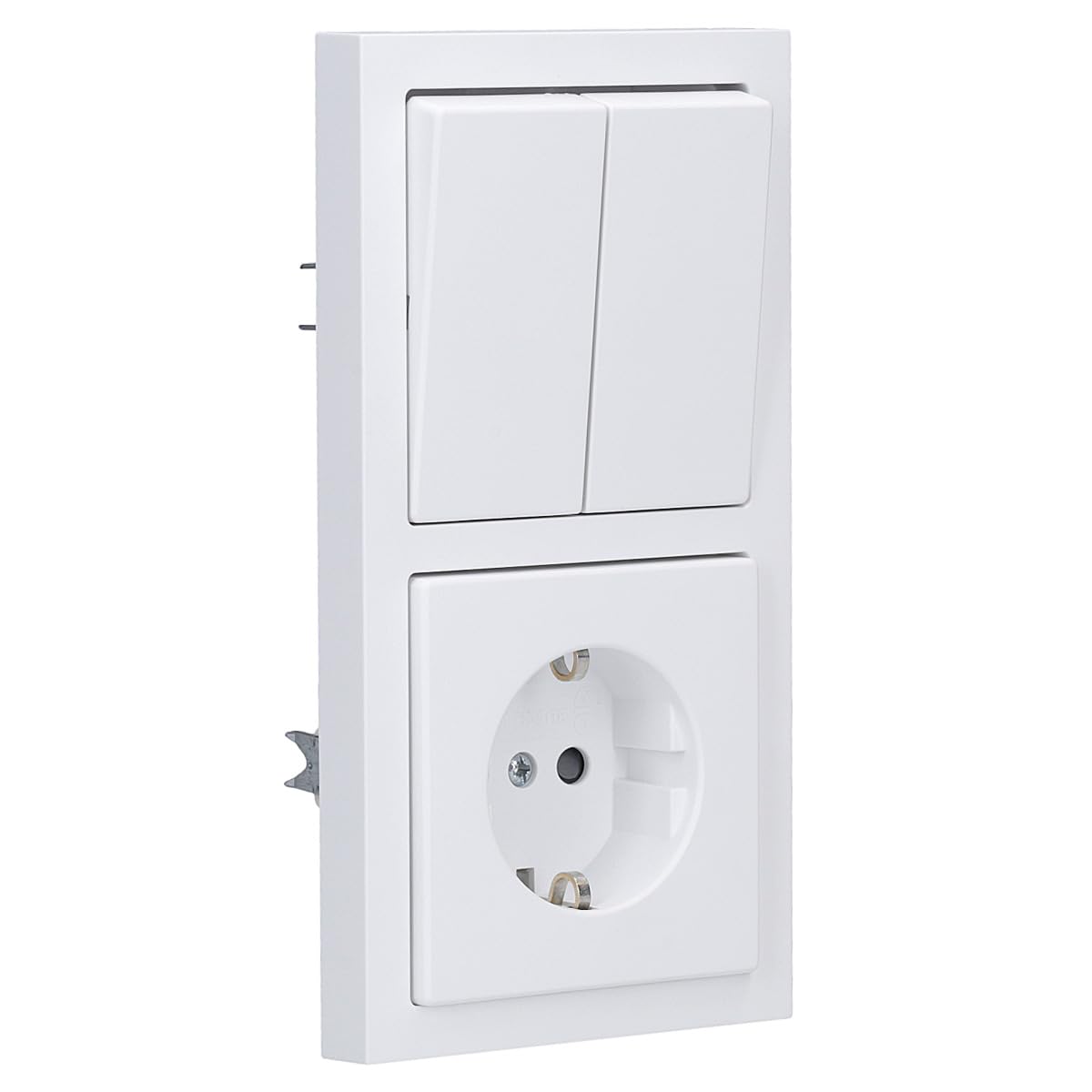 Busch-Jaeger future linear Steckdosen- & Serienschalter-Set 2-fach | 1× 20 EUCKS-884 SCHUKO Steckdose + 1× 2000/5 US Serienschalter + 1785-884 Wippe + 1722-884K Rahmen