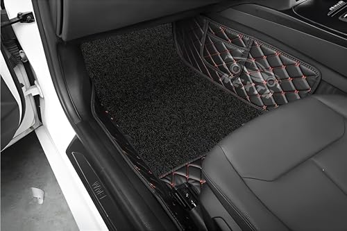 Image of 7D Premium Imported Car Foot Mat for Audi A3 Auto (2016-2026)|Luxurious & Elegant Look | 100% Waterproof and Dust Proof | Custom Fitted Car Floor Mat-Black and Tan Stich