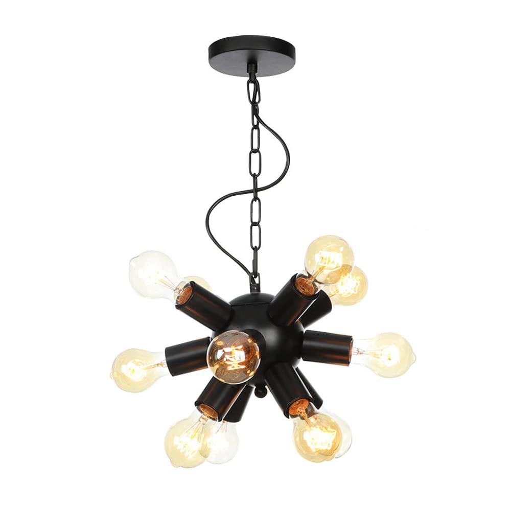 SYAXVOM Semi Flush Mount Ceiling Light Fixture,Sputnik Chandelier,Ceiling Lamp with E27Base for Farmhouse Dining Room Living Bedroom Study Kitchen/Chrome/9Alights