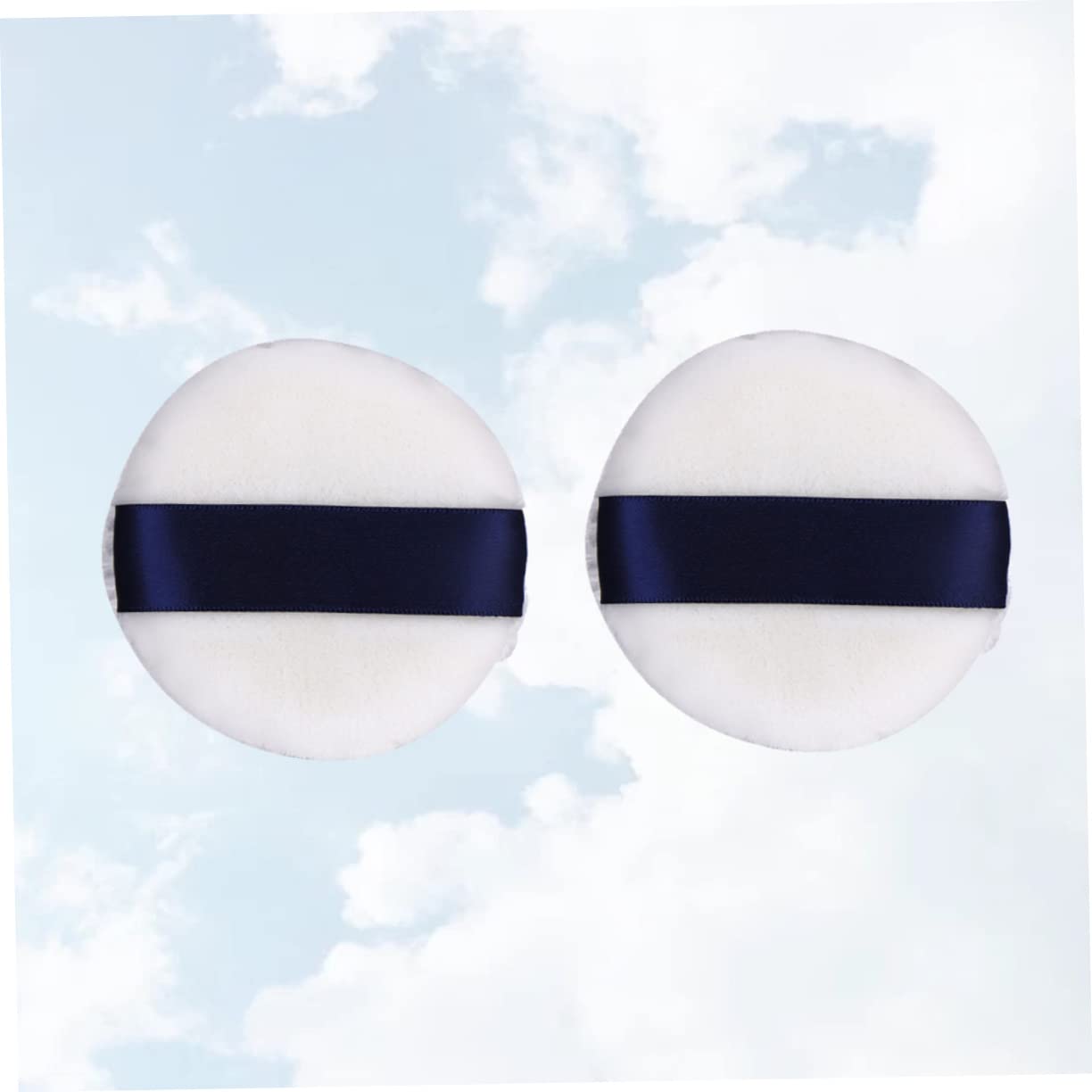 NOLITOY 4pcs Round Powder Puff Soft Velour Cosmetic Makeup Sponge for Liquid Foundation Loose Powder Application for Salon Home Travel Use