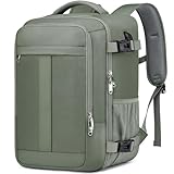 PUSLOM Mochila Viaje Cabina Avion 40x20x25 para Ryanair 20L Mochila de Viaje Equipaje de Mano Bolso Viaje Mujer Cabina Mochila Portatil 14 Pulgadas con Puerto USB para Trabajo Escuelas, Verde