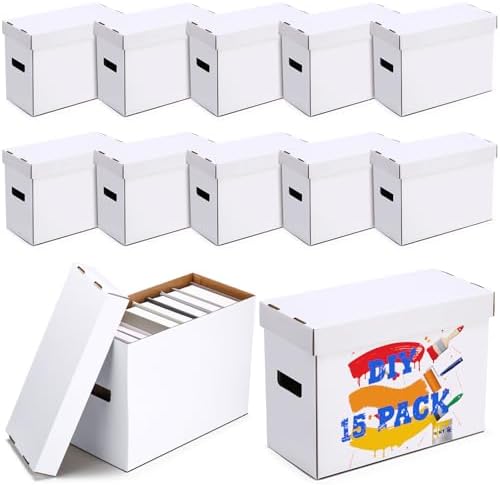 Amazon.com: Fuyoooo 15 Pack White Comic Book Storage Boxes, Holds 150 ...