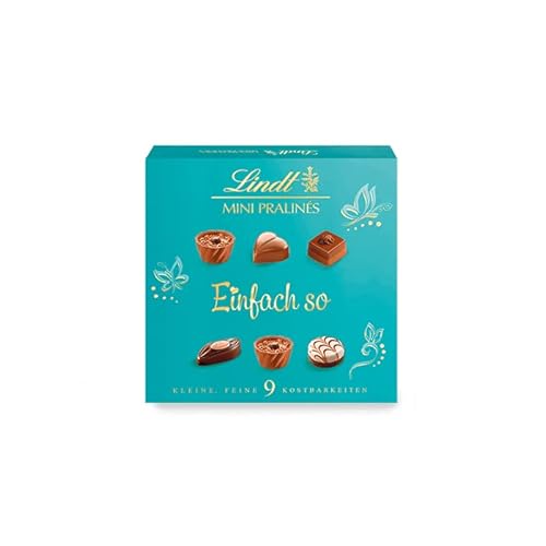 Lindt Schokolade - Mini Pralinés Emotionale Botschaften | 20 x 44 g | Pralinés-Schachtel mit 9 Pralinen in 5 köstlichen Sorten mit und ohne Alkohol | Pralinengeschenk | Schokoladengeschenk