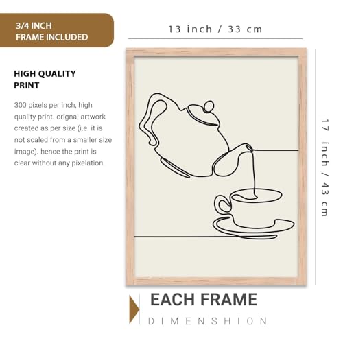 Image of HOTHOUSE Kitchen poster With Frame For Living Room Bed Room Hotel Wall Decor Digital Reprint engineered wood Set of 3 (13X17 inch)