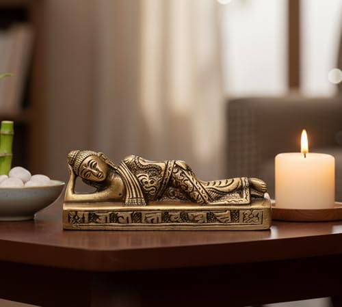 Estatua de Buda Reclinado en Latón para Decoración miniatura 4