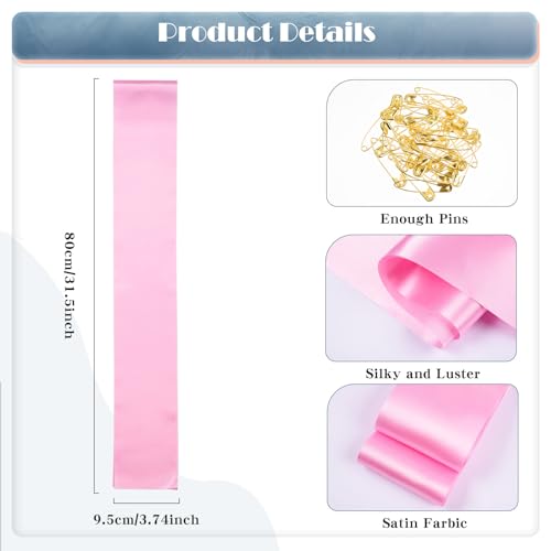 Image of MixTeach 36 Pack Blank Satin Sash Plain Sashes DIY Personalized Senior Sashes for Pageants Moms Brides Graduation Wedding