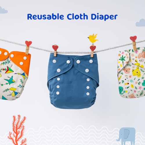Image of Bumtum Baby Diaper | 0-3 Yrs Baby Freesize | Pack of 1, New Born Baby Diaper, Cloth Diaper, Waterproof Reusable Diaper, 5hrs Absorbency, Ultrahygiene, Washable, Cotton, Extra Soft (Watermelon Red)