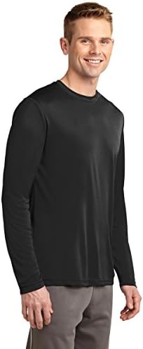 Dri-Tek Big & Tall Long Sleeve Moisture Wicking Athletic T-Shirt, Black, XLT