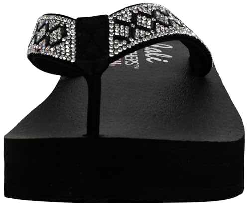 Skechers Cali Women's Vinyasa-Lotus Princess Flip-Flop,black/silver,7 M US