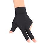 Ejoyous 3 Finger Billiards Glove 2 PCS Elastic Snooker Pool Cue Gloves for Billiard Shooters Carom P