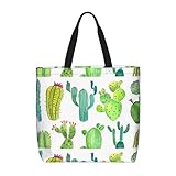 Sac de commodité coloré d'épaule d'impression de beignet sucette doux, sac à provisions d'achats extérieur, sac d'épicerie de voyage, Cactus..., Taille unique
