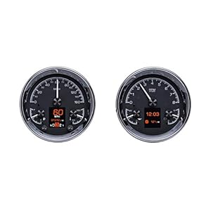 Dakota Digital Universal Dual 5.4″ Round Analog Gauges Kit Black HDX-2014-K