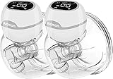 Aidmom Breast Pumps with Touch Screen Plus 3 Modes & 9 Levels, Wearable Breast Pump Portable Hands F