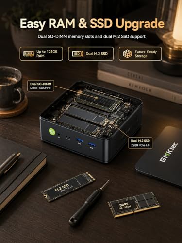 Image of GMKtec M6 Ultra Gaming Mini PC, AMD Ryzen 5 7640HS, 16GB DDR5, 1TB PCIe SSD | Radeon 760M, USB4, WiFi 6E, BT 5.2, DP And HDMI 2.0 Support Triple 4K Displays For PC Gaming, Office, Home And Creative Work