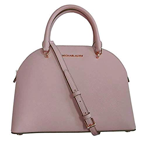 Michael Kors Emmy (Blossom) Dome Satchel Saffiano Leather Shoulder Bag Purse Handbag