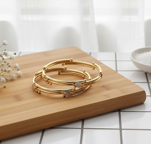 Image of Gold Plated Heart Bangle Bracelet, Twisted Rope Design with Black and Crystal Accent, Adjustable Cuff Style, Fashion Jewelry for Women