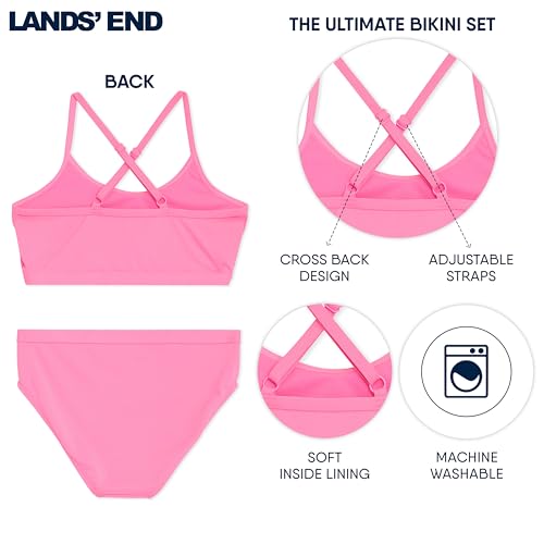 Image of Lands' End Girls' Swim UPF 50+ Adjustable Strap Bikini Set
