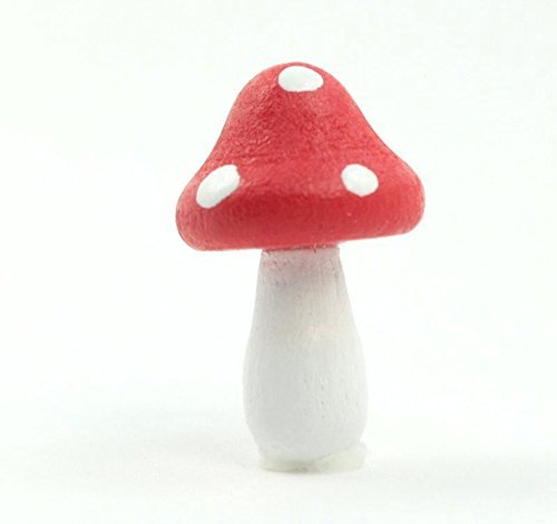 Meyer Imports Mini Wooden Mushroom Decoration (Pack Of 6) - Miniature Mushrooms For Fairy Garden Art/Crafts/Dollhouse/Figurines Decor - Red #TOP3
