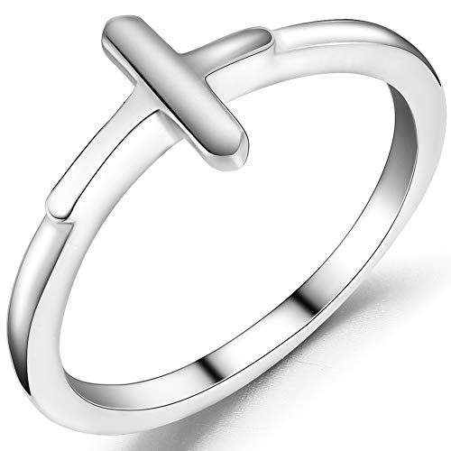 Stainless Steel Sideways Cross Ring