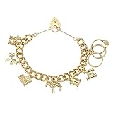 Gold Pets & Post Charm Bracelet, 8-Inch, 48g, Gold Plated - Bling King London