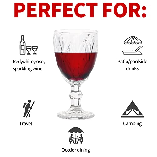 Taganov Clear Wine Glasses Set Of 3 Vintage Cups Glassware 10 Oz Colored Drinking Glasses Pretty Water Goblets For Wedding Party Copas Verdes #TOP2