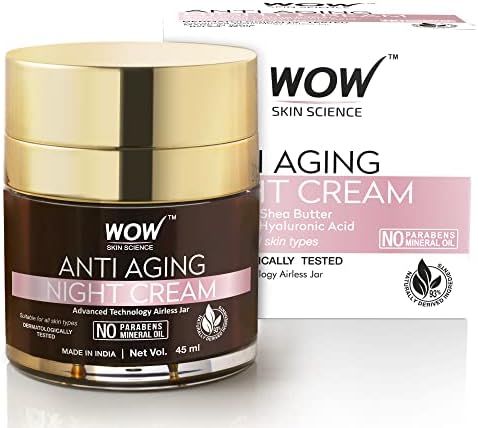 WOW Skin Science Cream Anti Aging No Parabens & Mineral Oil Night Cream, 50mL